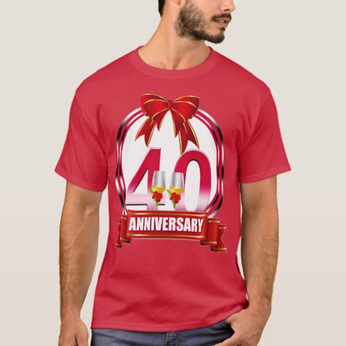 40th wedding Anniversary Ruby wedding anniversary  T_Shirt