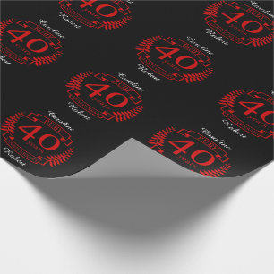 40th Wedding ANNIVERSARY RUBY Wrapping Paper
