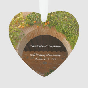 40th Wedding Anniversary Rustic Archway Oranges Ornament