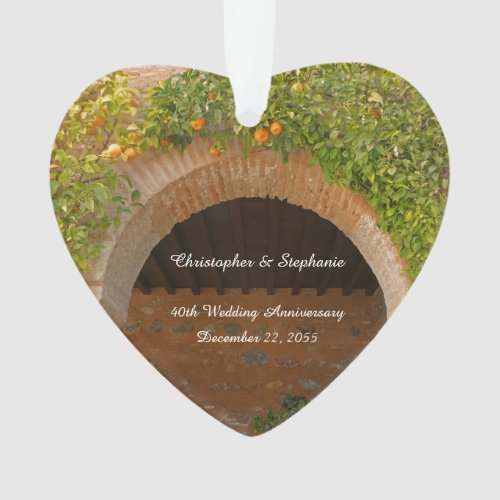 40th Wedding Anniversary Rustic Archway Oranges Ornament