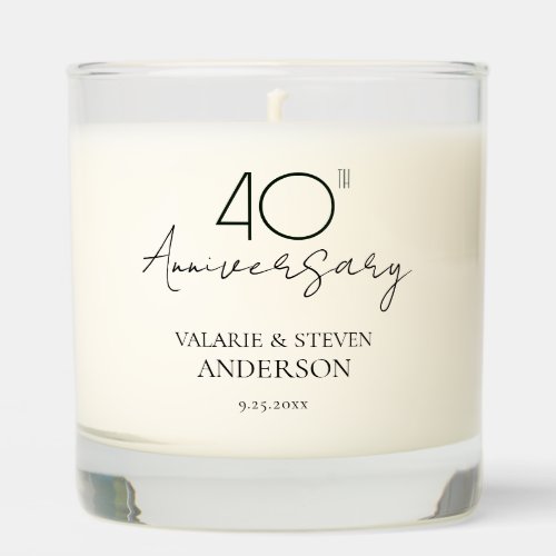 40th Wedding Anniversary Scented Jar Candle