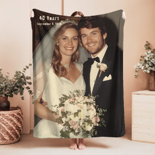 40th Wedding Anniversary Sherpa Blanket Photo