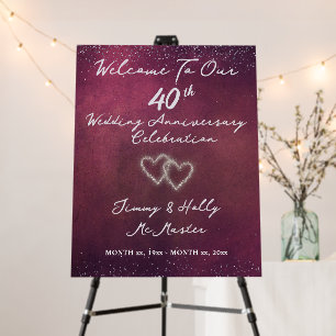 40th Wedding Anniversary Sign Elegant Foam Board