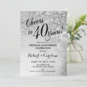 40th Wedding Anniversary Silver Invitation (Standing Front)