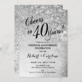 40th Wedding Anniversary Silver Invitation (Front/Back)