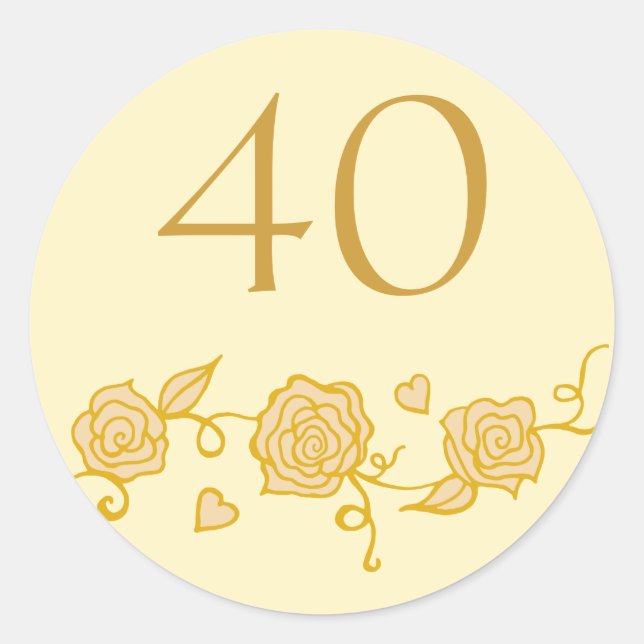 40th Wedding Anniversary Stickers (Front)