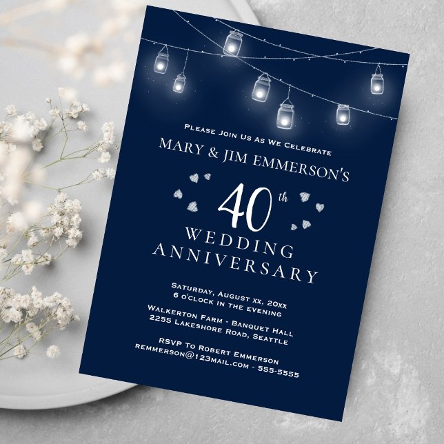 40th Wedding Anniversary - String Lights Invitation (Creator Uploaded)