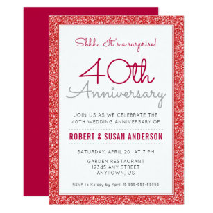 40th Anniversary Wedding Invitations Zazzle