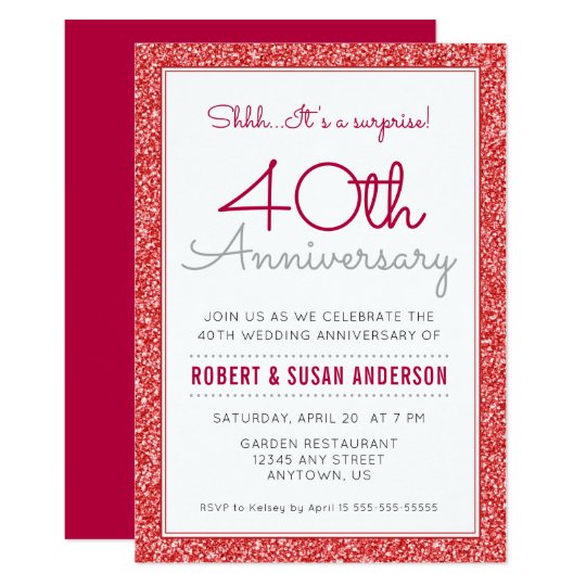 40Th Anniversary Party Invitations 4