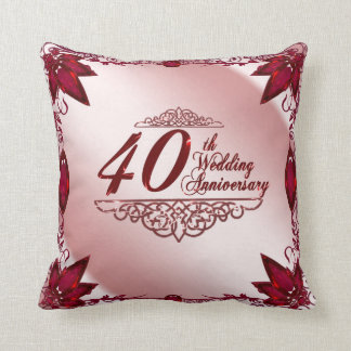40th Wedding Anniversary Throw Pillow