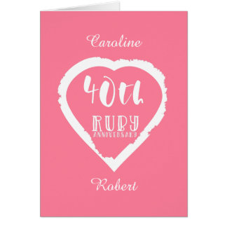 40th wedding anniversary traditional ruby card