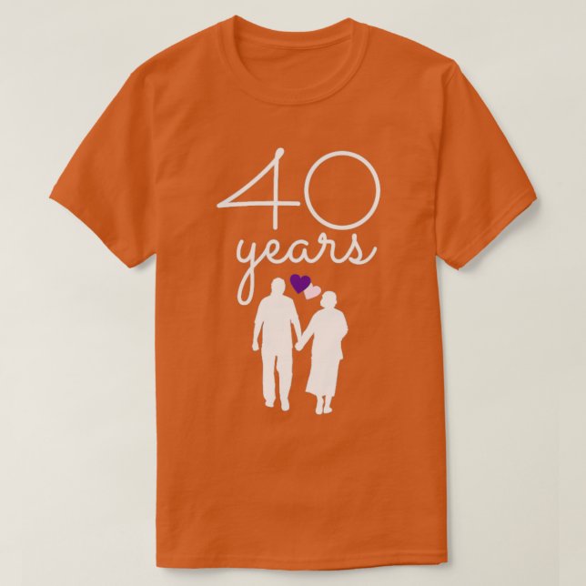 40th wedding anniversary with 40 years of love  T-Shirt (Design Front)