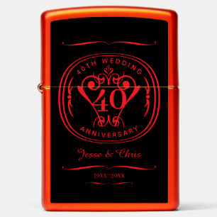 40th Wedding Anniversary Zippo Lighter