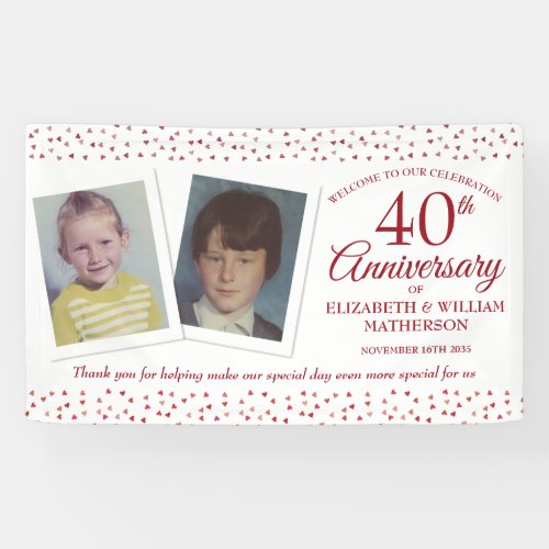 40th Wedding Ruby Anniversary Child Photos Welcome Banner
