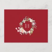 40th Wedding Ruby Anniversary Save the Date Floral Announcement Postcard (Back)