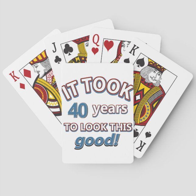 40th year birthday designs poker cards (Back)