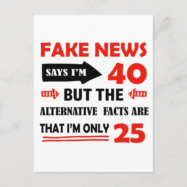 40th year old birthday gifts postcard (Front)