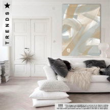 40x60" Sandy Tornado Trend Abstract Art Beige
