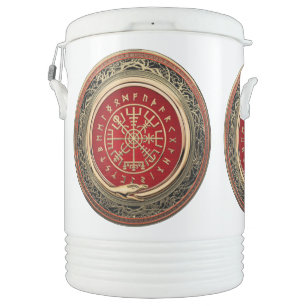 [410] Vegvisir - Viking Gold Magic Runic Compass Beverage Cooler
