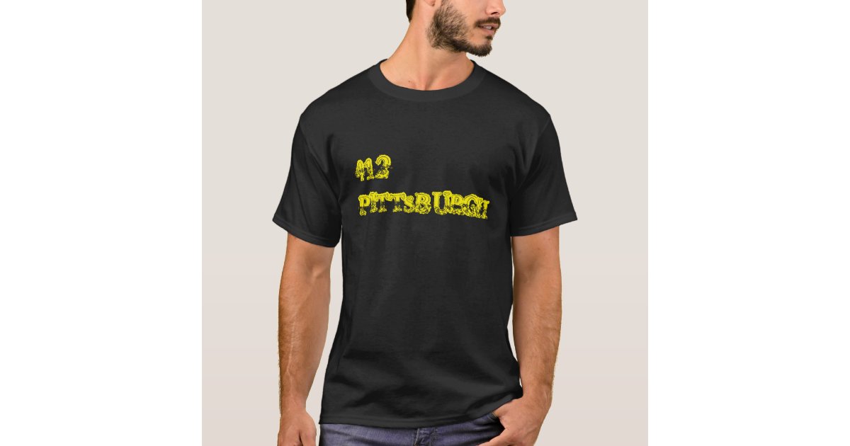 Pittsburgh Area Code 412 on Steel' Men's T-Shirt