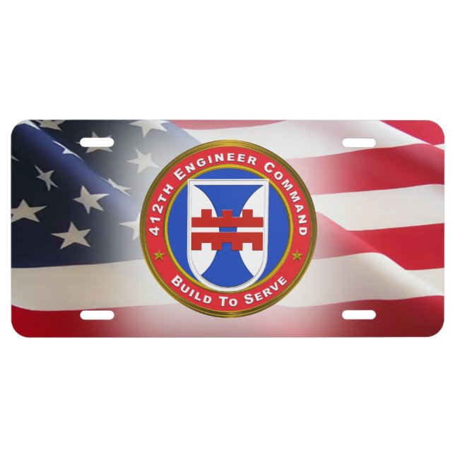 412th Theater Engineer Command TEC License Plate (Front)