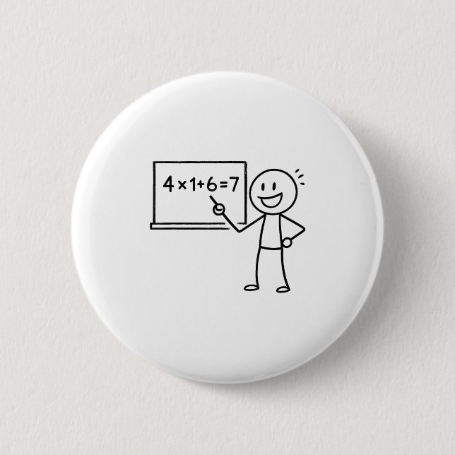 41 67 Meme Forty One Six Seven Funny Math Teacher  Button (Front)