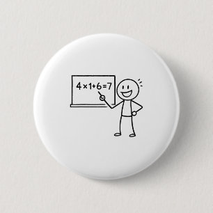 41 67 Meme Forty One Six Seven Funny Math Teacher  Button