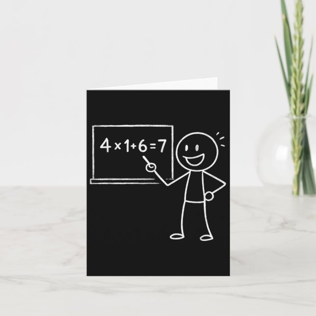41 67 Meme Forty One Six Seven Funny Math Teacher  Card (Front)