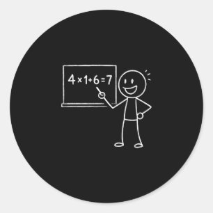 41 67 Meme Forty One Six Seven Funny Math Teacher Classic Round Sticker