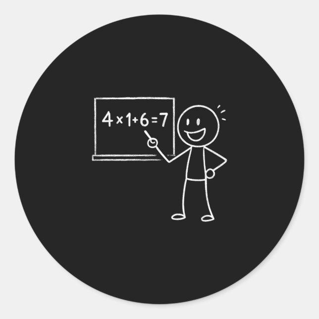 41 67 Meme Forty One Six Seven Funny Math Teacher  Classic Round Sticker (Front)