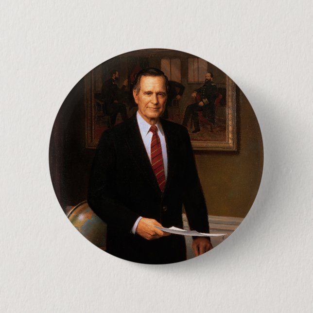 41 George H. W. Bush Pinback Button (Front)