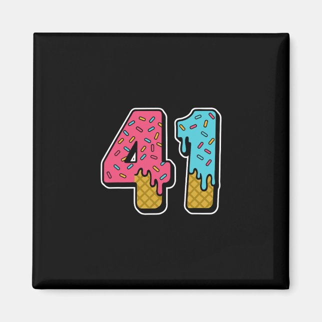 41 Ice Cream Drip Meme Forty One Four Gen Alpha Sl Magnet (Front)