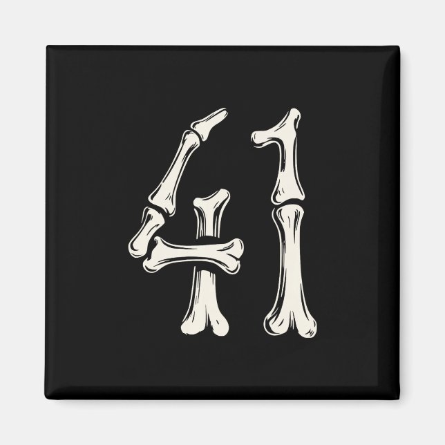 41 Meme Halloween Skeleton 4 1 Meme Funny Forty On Magnet (Front)