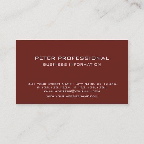 41 Modern Professional Business Card mahogany