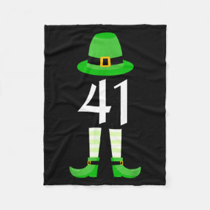 41 St Patricks Day Four One Kids Funny Leprechaun Fleece Blanket