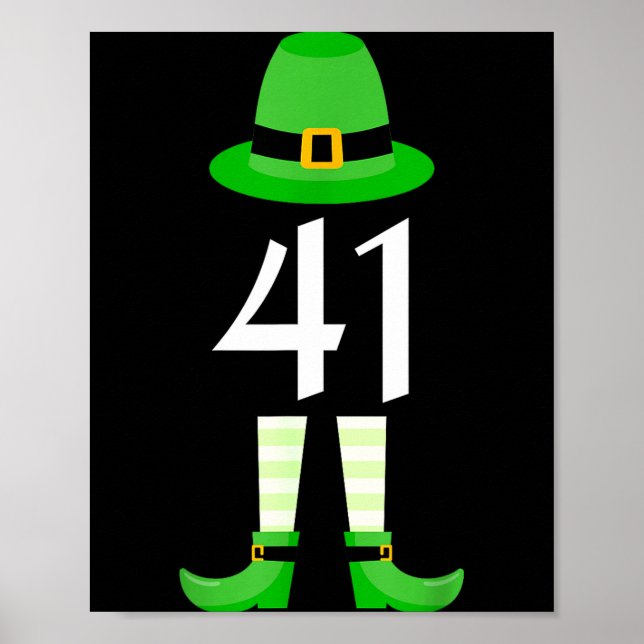 41 St Patricks Day Four One Kids Funny Leprechaun  Poster (Front)