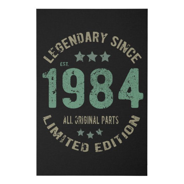 41 Year Old Bday 1984 Legend 41st Birthday Gift Faux Canvas Print (Front)