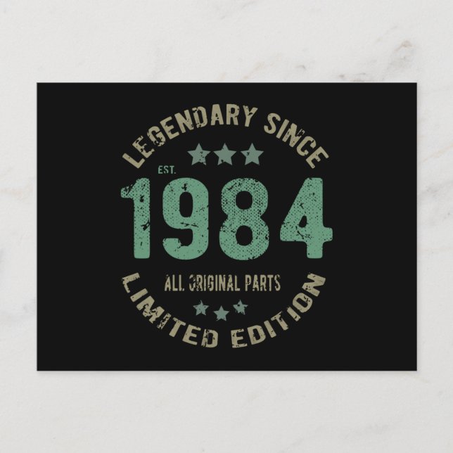 41 Year Old Bday 1984 Legend 41st Birthday Gift Postcard (Front)