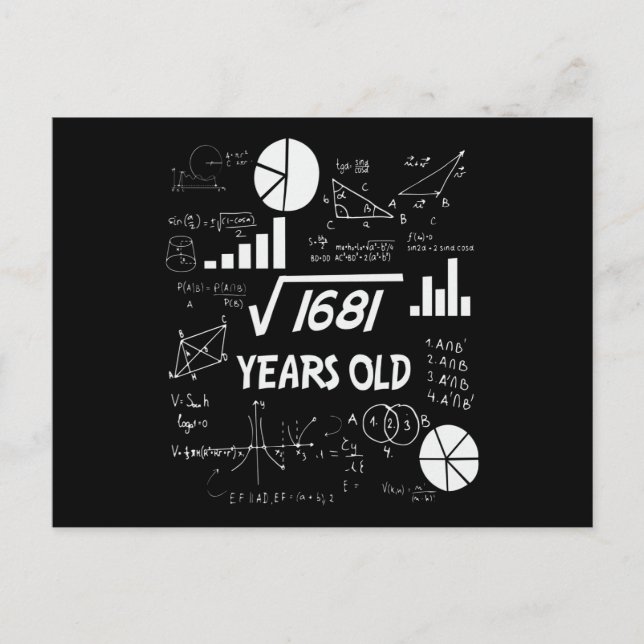 41 Year Old Bday Math Teacher 41st Birthday Gift Postcard (Front)