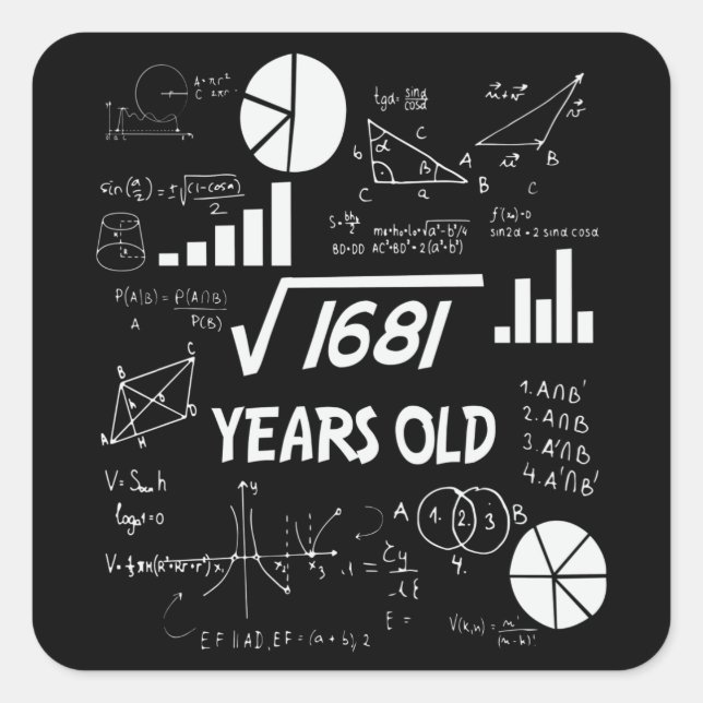 41 Year Old Bday Math Teacher 41st Birthday Gift Square Sticker (Front)