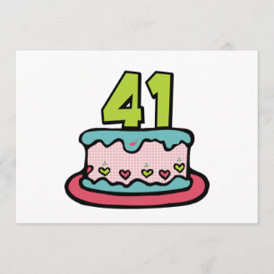 41 Year Old Birthday Cake Card