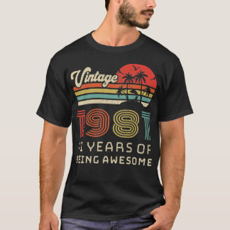 41 Year Old Birthday Vintage 1981 41 Birthday Pull T-Shirt