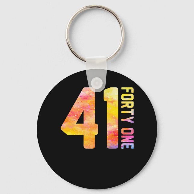 41 Year Old Forty One Keychain (Front)