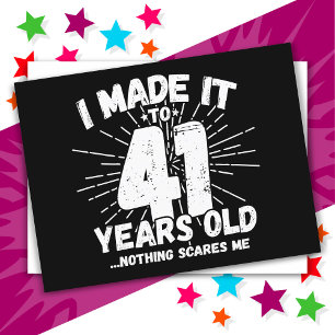 41 Year Old Sarcastic Meme Funny 41st Birthday Postcard