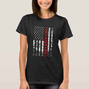 41 Year Old Vintage 1981 American Flag 41st Birth T-Shirt