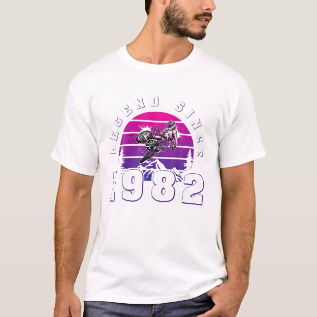 41 Years Old Birthday Motocross Legend Since 1982 T-Shirt (Front)
