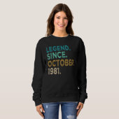 41 Years Old  Legend Since October 1981 41st Birth Sweatshirt (Front Full)
