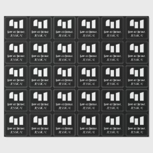 41st Birthday: Art Deco Inspired Look "41" & Name Wrapping Paper