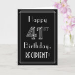 [ Thumbnail: 41st Birthday: Art Deco Style # 41 & Custom Name Card ]