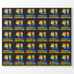 [ Thumbnail: 41st Birthday: Bold, Fun, Simple, Rainbow 41 Wrapping Paper ]
